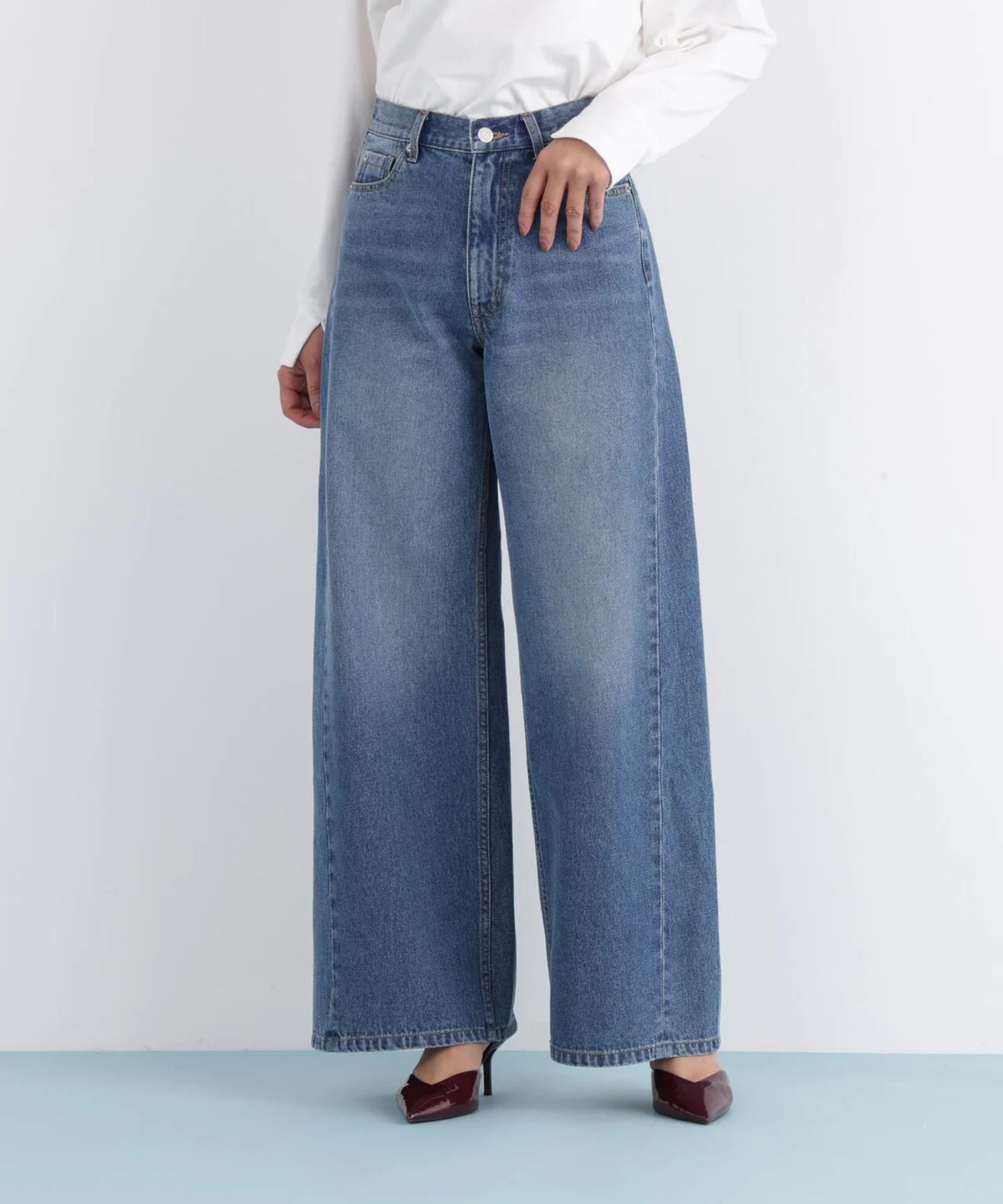 PINKY&DIANNE - バギーデニムパンツ(インディゴ)コットン100