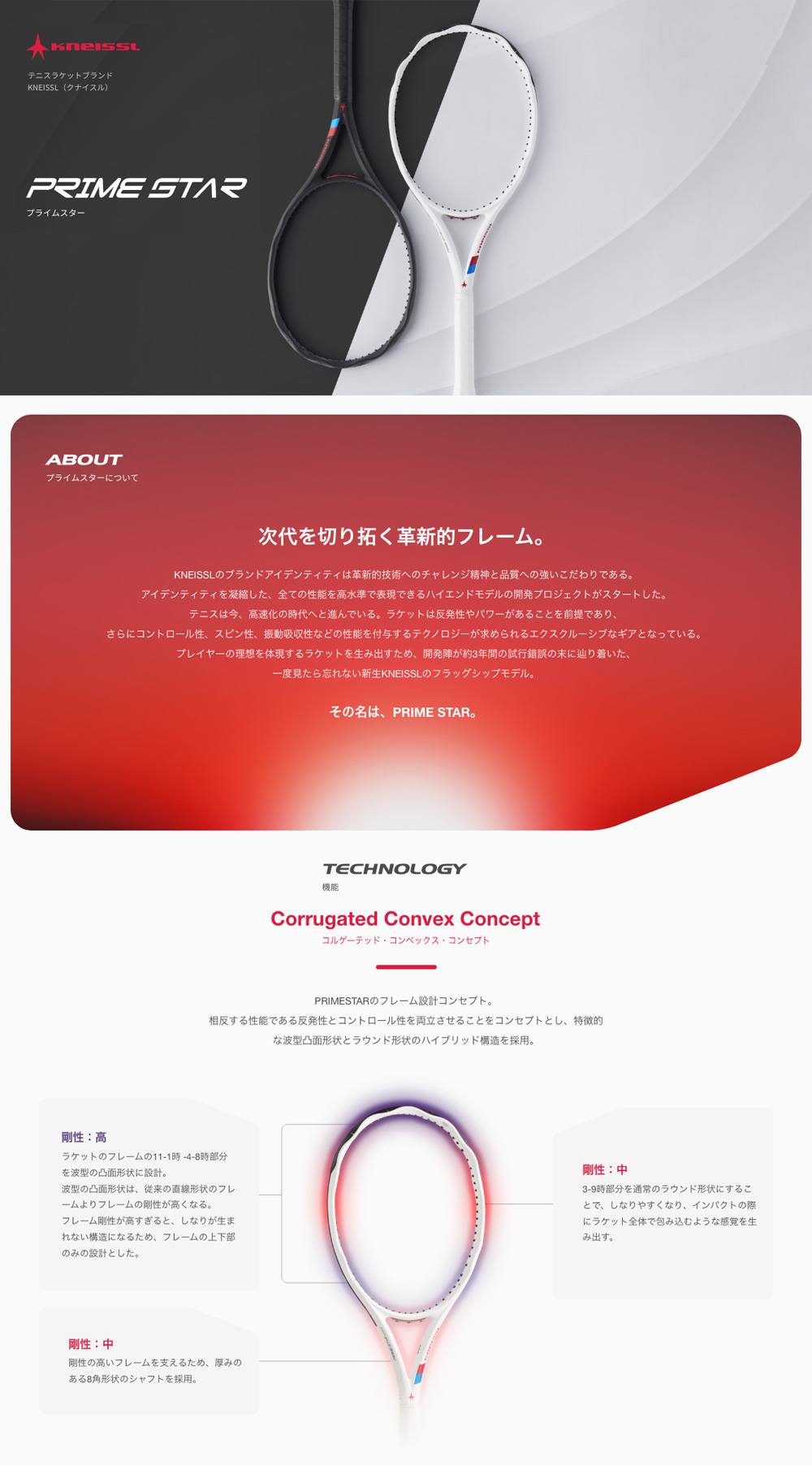 クナイスル(KNEISSL) 硬式テニスラケット プライムスター ホワイト