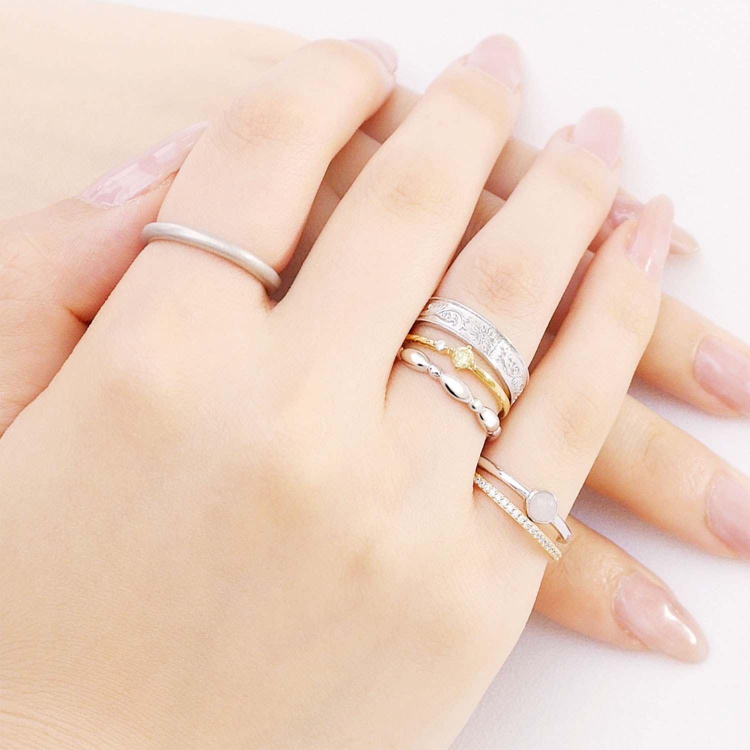 ピンキーリング レディース シルバー925 イエローゴールド アクア