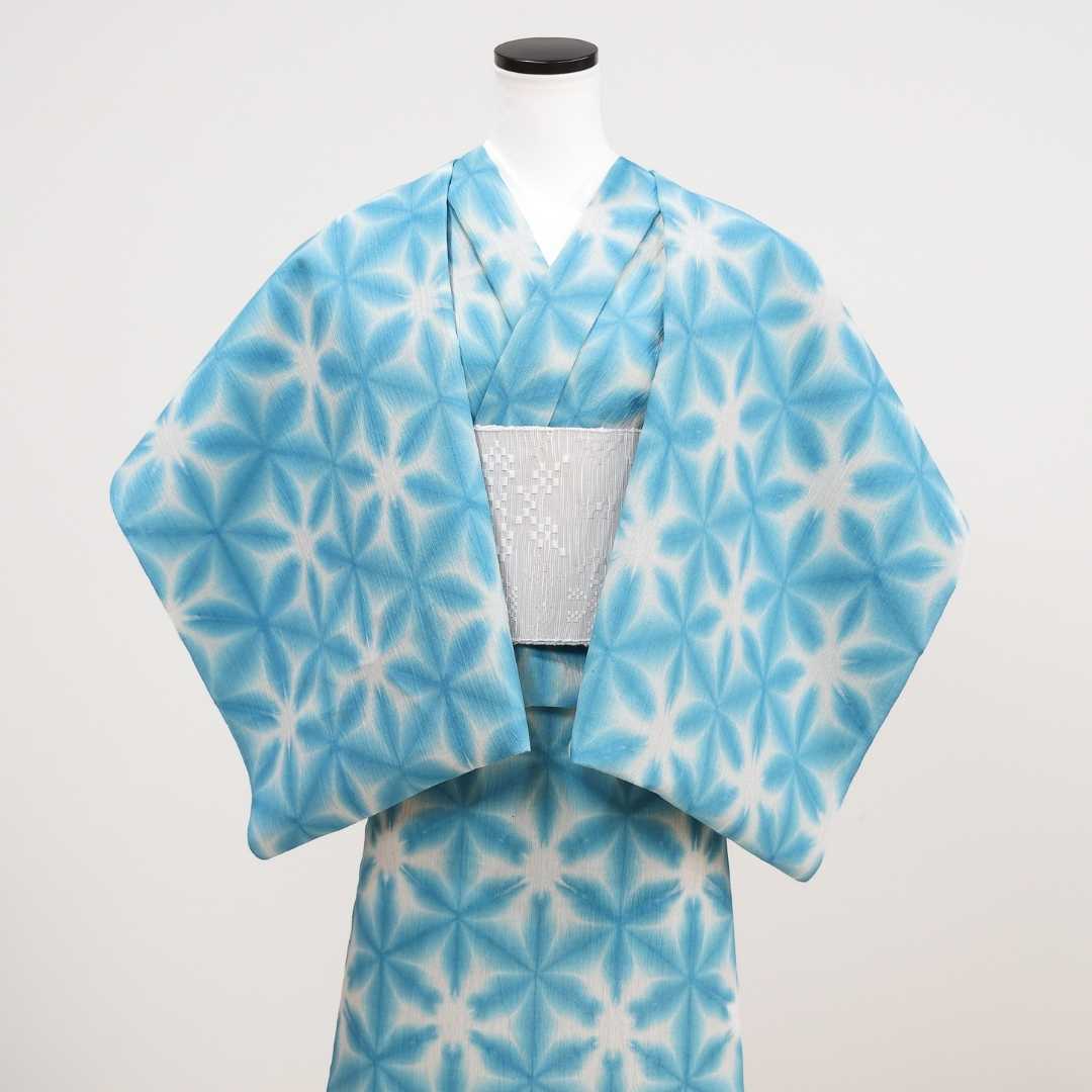 藤井絞「雪花絞」ライトブルー | 普段着きものもたはん