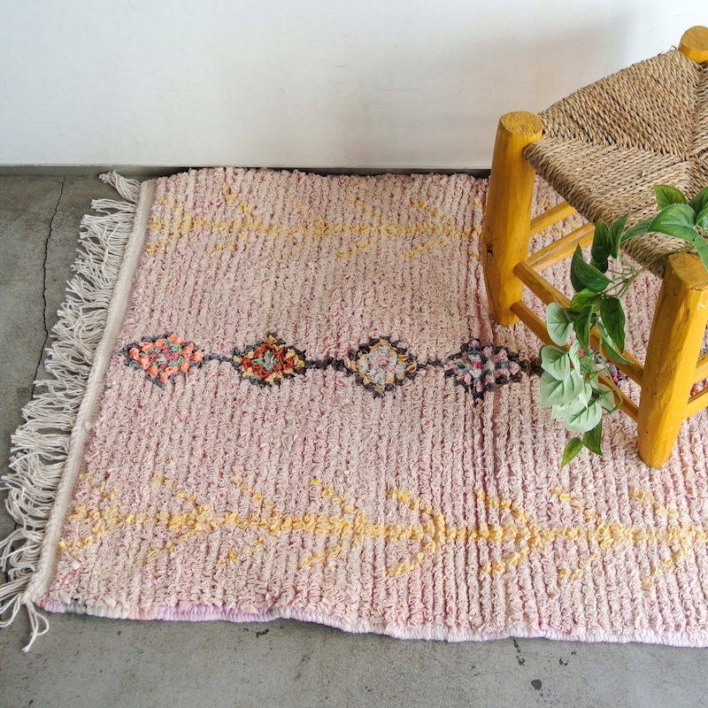 SALE】モロッコラグ｜ボシャルウィット・ピンクダイヤC（約96×73cm