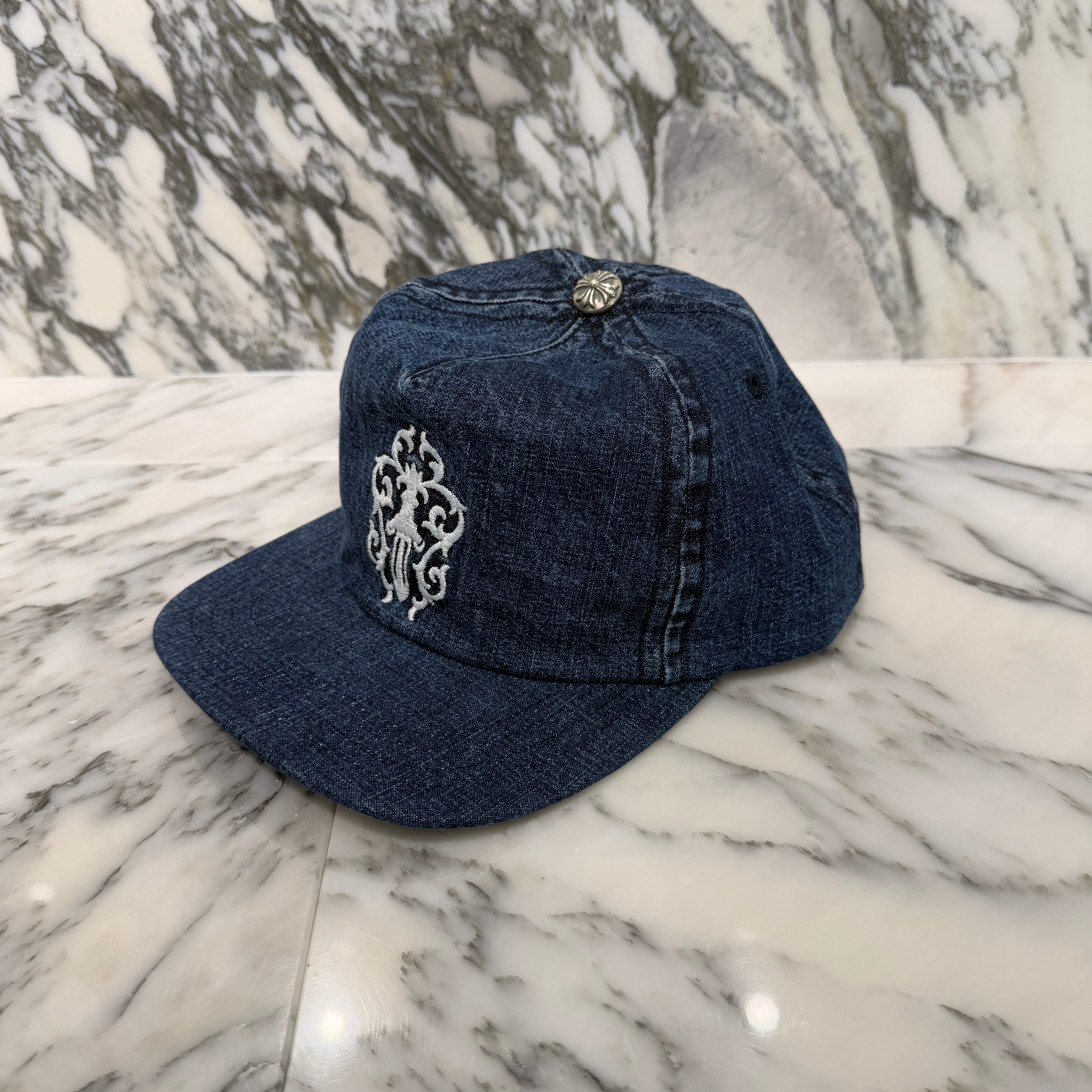 CHROME HEARTS 2024SS Vine Dagger Embroidery Denim Trucker Cap Size