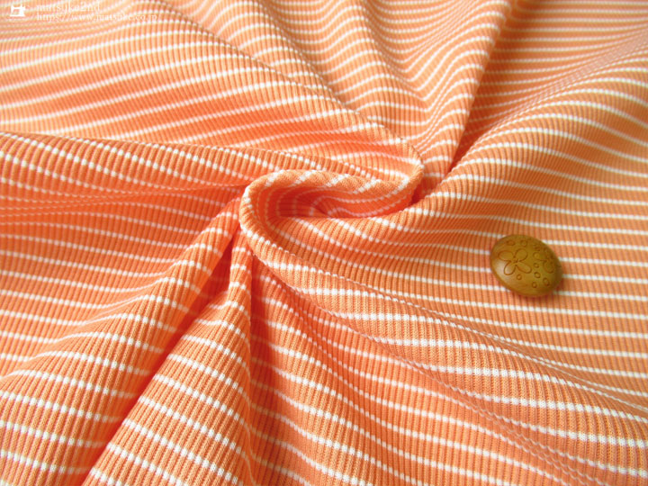 デッドストック反】 ～コットンライクポリエステル～細ボーダーテレコ