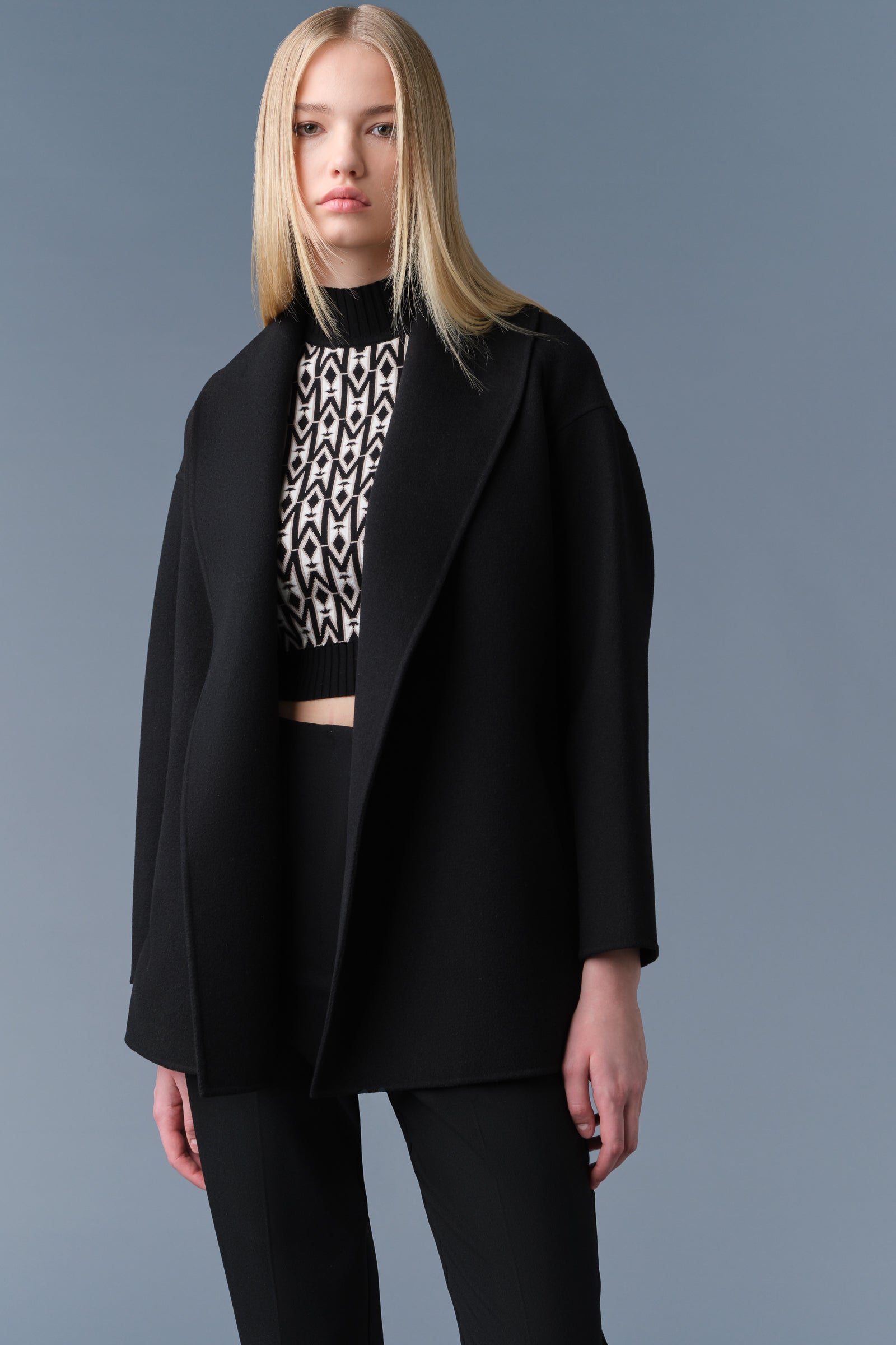 TYRA Double-Face wool robe jacket for Women | Mackage US