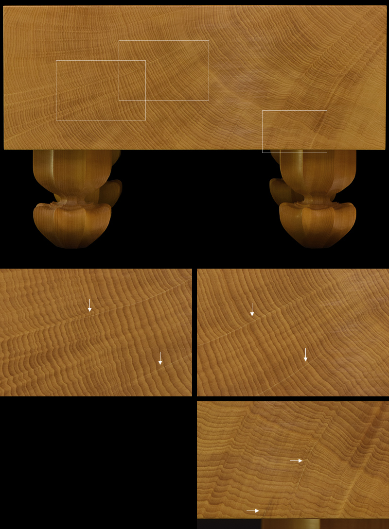 国産本榧足付碁盤 5寸3分（天柾） ga50047 | 前川榧碁盤店