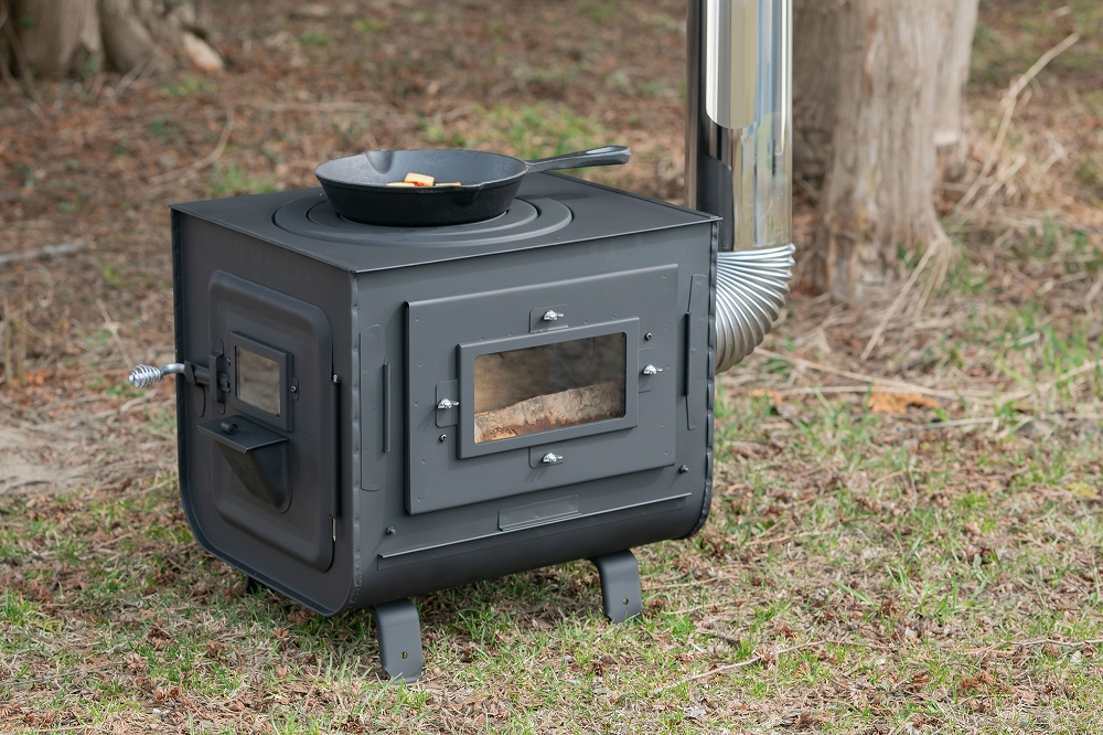 ミニ薪ストーブ 3面窓付”チョッパー”煙突横出し 商品詳細│薪ストーブ