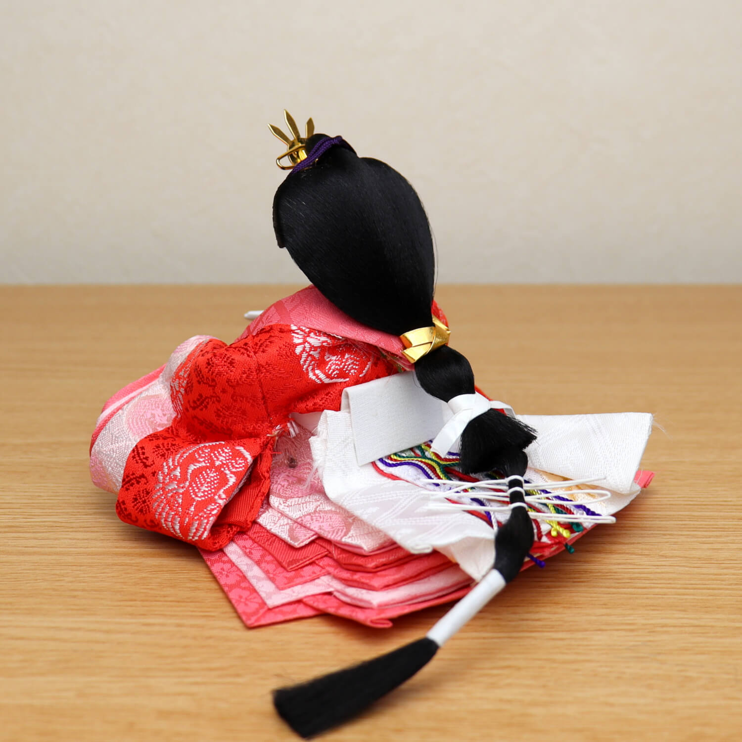 華峰作 柳三寸 正絹西陣織 黄櫨染 二曲一双 金ライン クリアフラワー桜