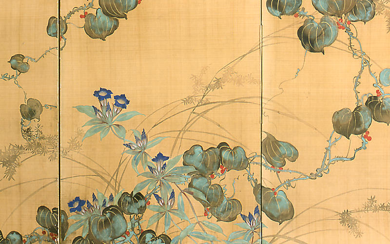 秋草図屏風 酒井抱一筆 - MIHO MUSEUM