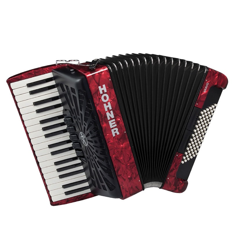 HOHNER Bravo III 72 RED ホーナー アコーディオン 入門向け ピアノ式
