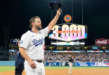 カーショーが3千奪三振 ドジャース、史上20人目:大リーグ:福島民友