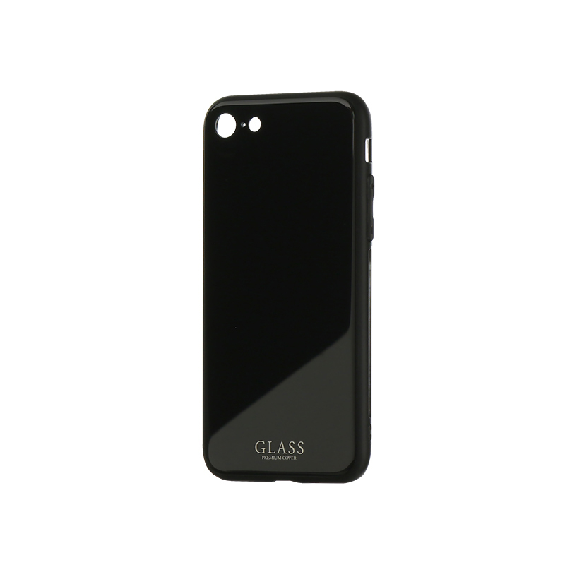 iPhone 8/7 背面ガラスシェルケース「SHELL GLASS」 ブラック｜スマホ