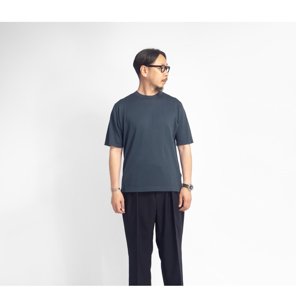 JOHN SMEDLEY ジョンスメドレー S4676 クルーネックウェルトヘム