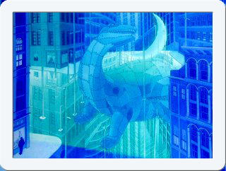 小浦昇の銅版画 サムネイルをクリックして拡大画像へ 青い月 神秘