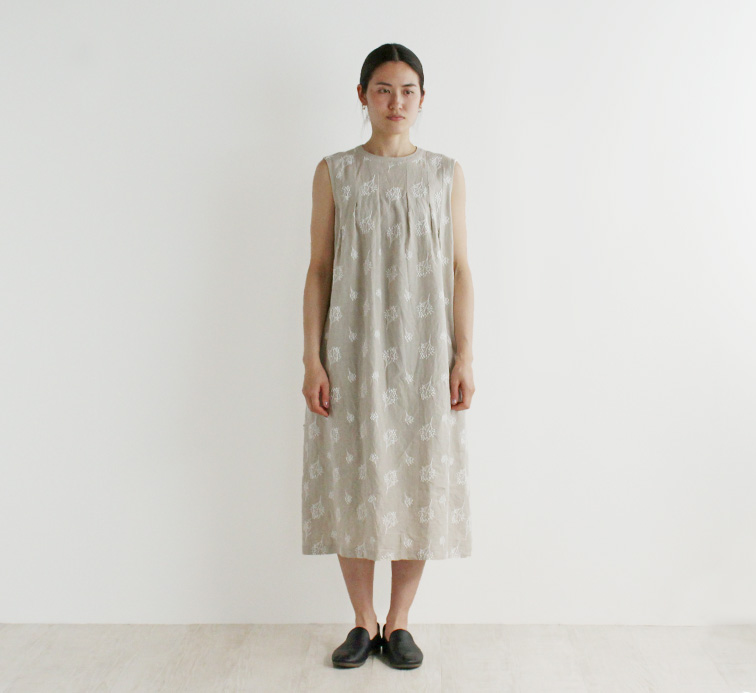 nofl】リネン刺繍ノースリーブワンピース 644205660 | ナチュラル服