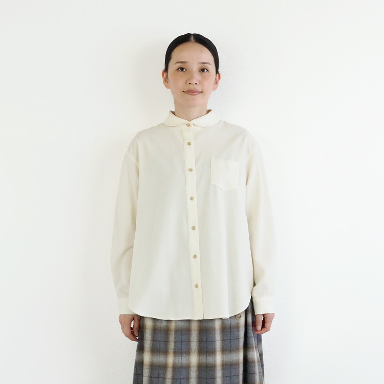 nofl】ラウンドカラー荒炊きコーデュロイシャツ 644209550-644211120