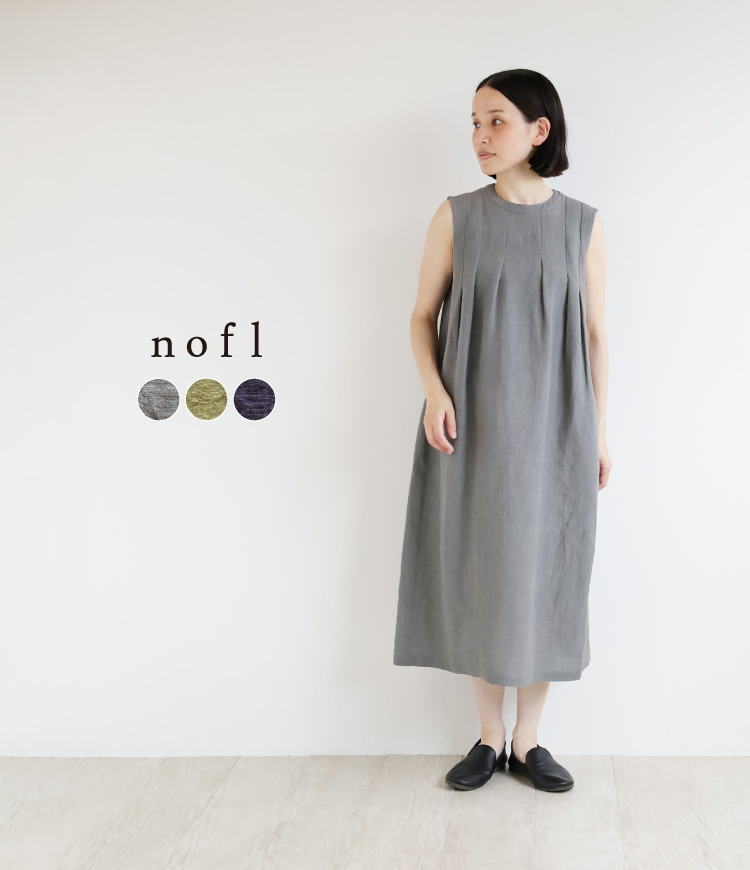 nofl】綿麻天日干しタックノースリーブワンピース 644210470