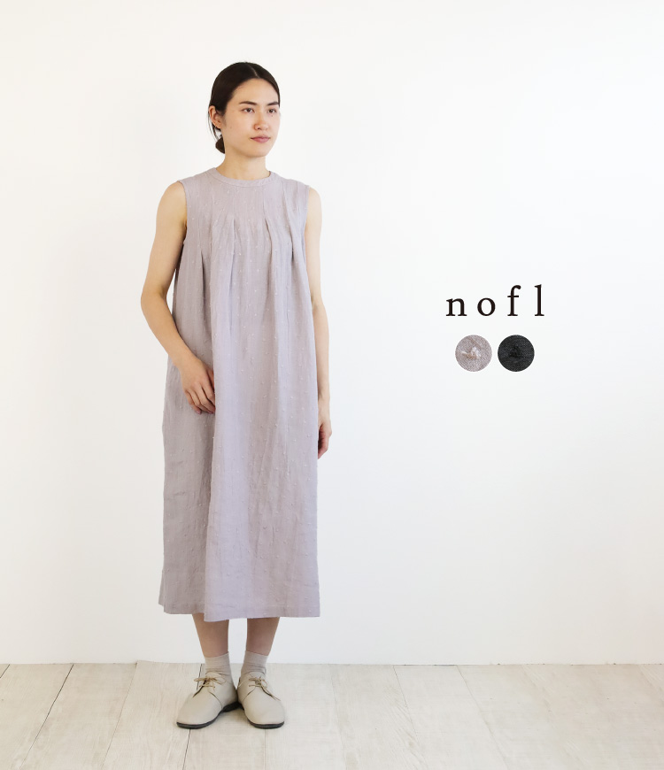 nofl】リネンサンカク刺繍ノースリーブワンピース 644210380
