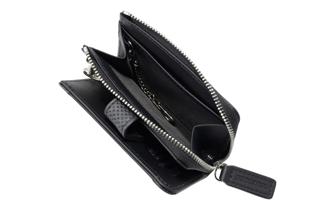 ノイインテレッセ×HRC】小銭入れ付きキーケース□BR -Black＆Red-