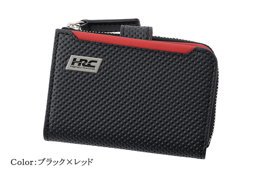 ノイインテレッセ×HRC】小銭入れ付きキーケース□BR -Black＆Red-