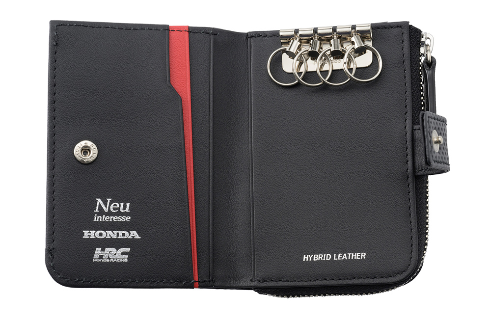 ノイインテレッセ×HRC】小銭入れ付きキーケース□BR -Black＆Red-