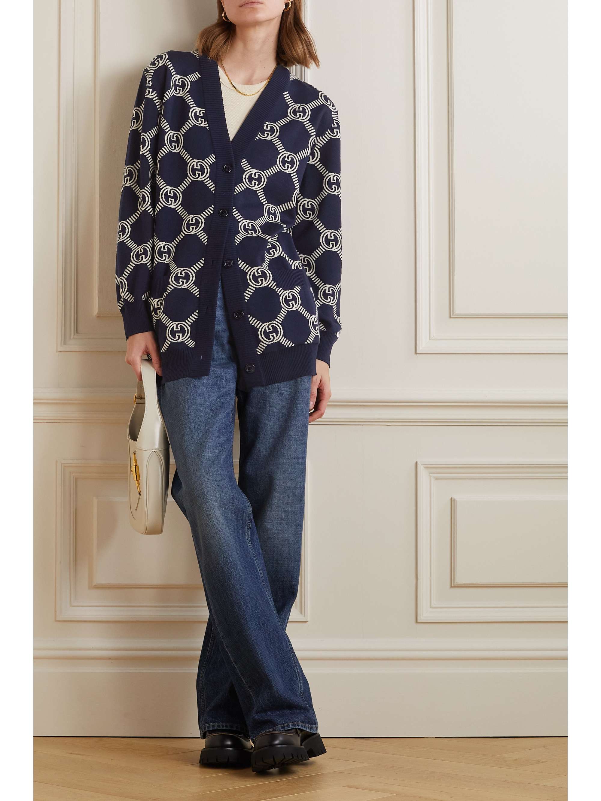 GUCCI Reversible jacquard-knit wool-blend cardigan | NET-A-PORTER