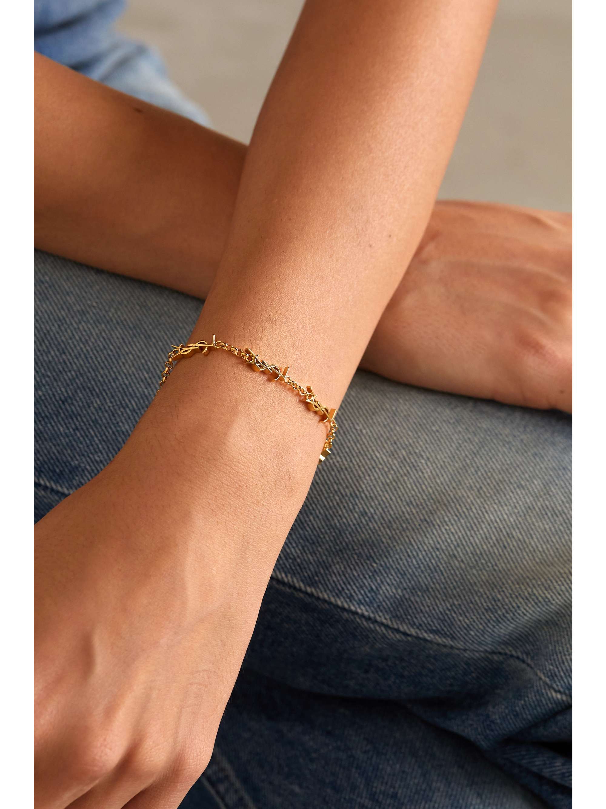 SAINT LAURENT Cassandre gold-tone bracelet | NET-A-PORTER