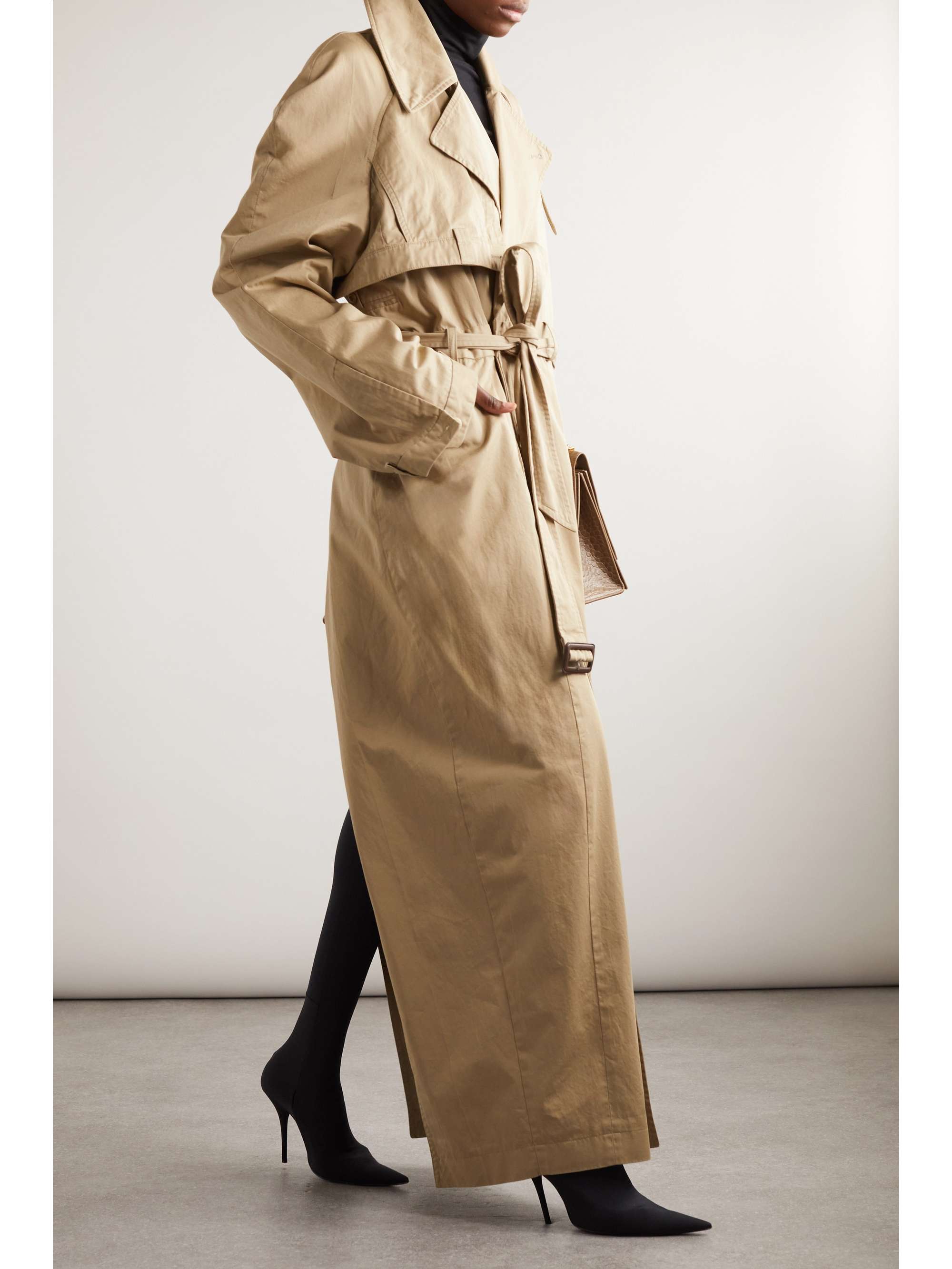 BALENCIAGA Oversized asymmetric cotton-twill trench coat | NET-A