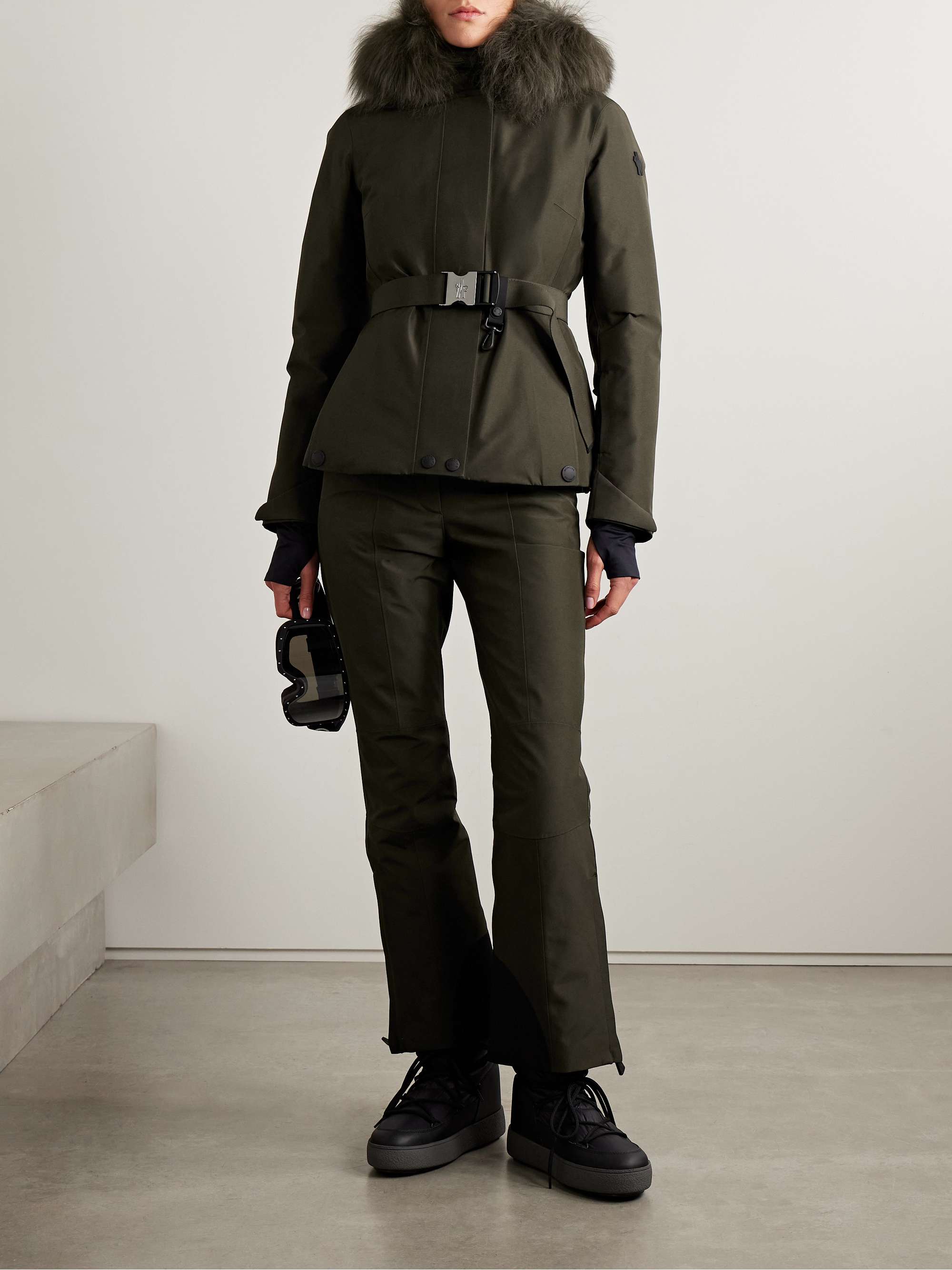 MONCLER GRENOBLE Laplance shearling-trimmed belted GORE-TEX down