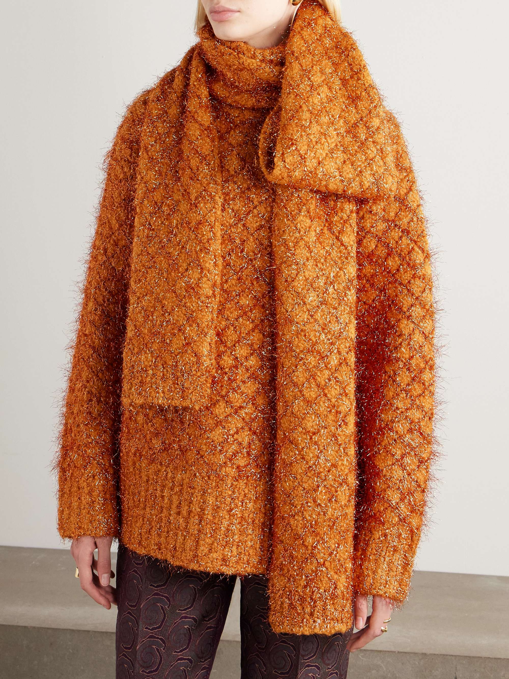 DRIES VAN NOTEN Metallic wool-blend scarf | NET-A-PORTER