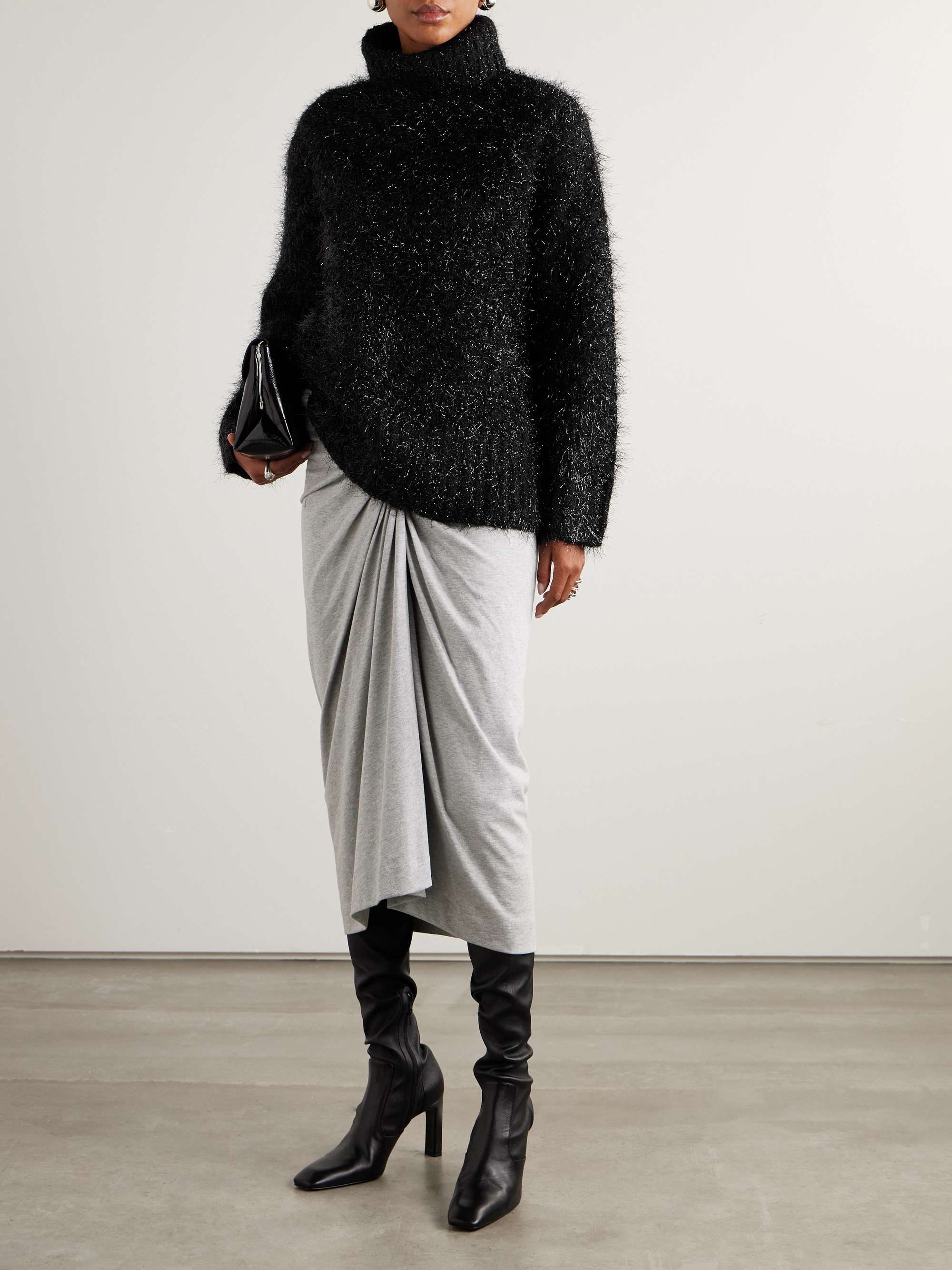 DRIES VAN NOTEN Metallic wool-blend turtleneck sweater | NET-A-PORTER