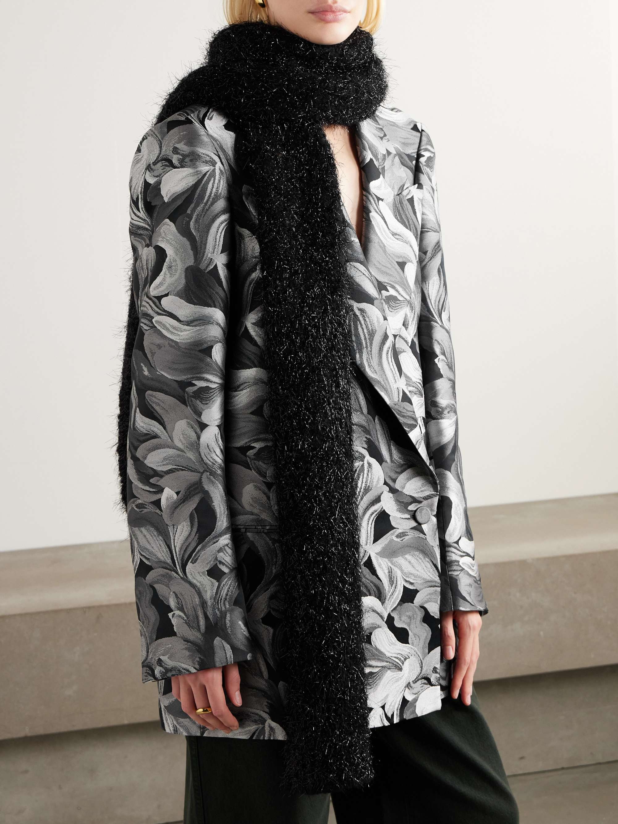 DRIES VAN NOTEN Metallic wool-blend scarf | NET-A-PORTER