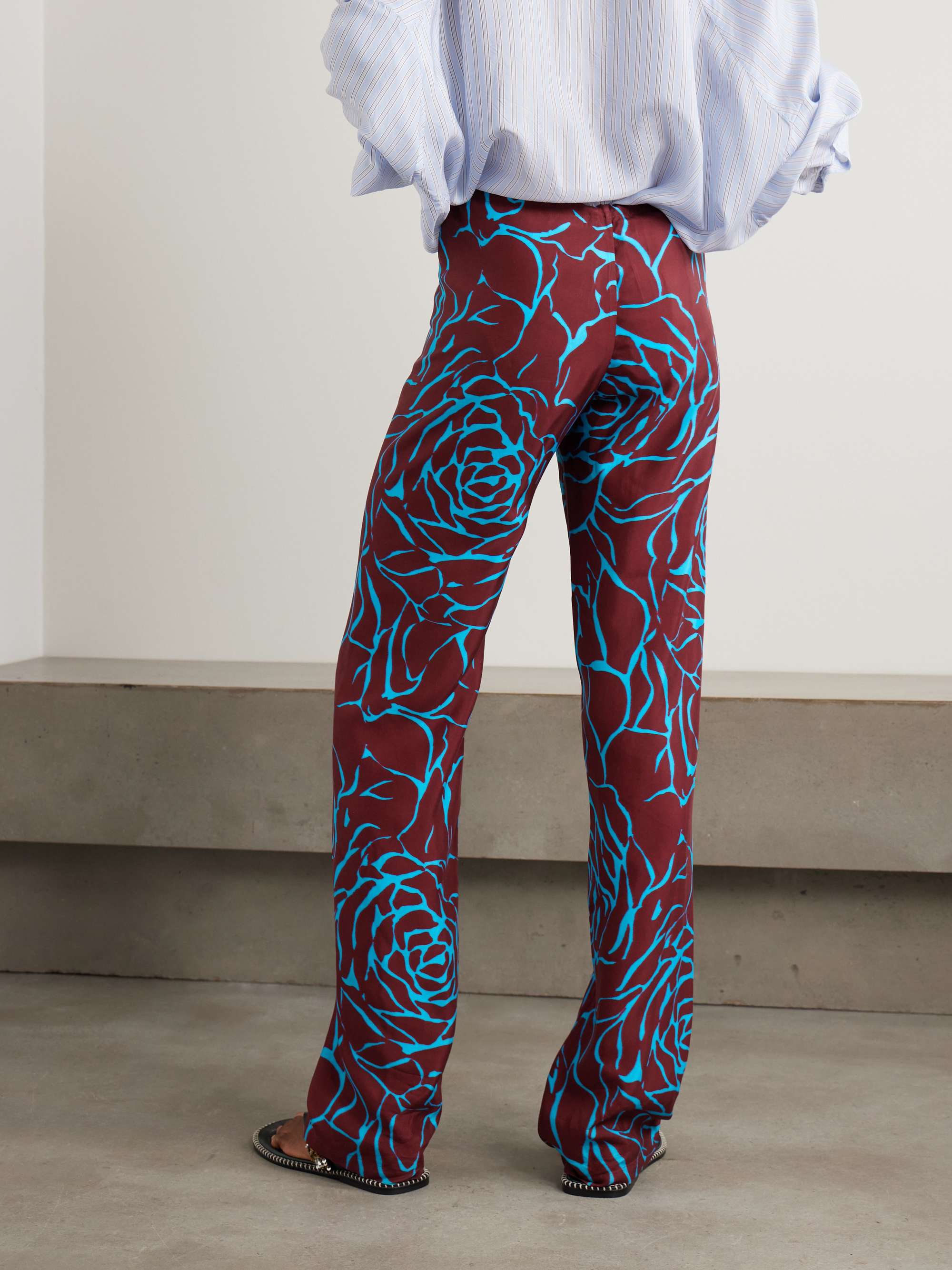 DRIES VAN NOTEN Floral-print crepe straight-leg pants | NET-A-PORTER