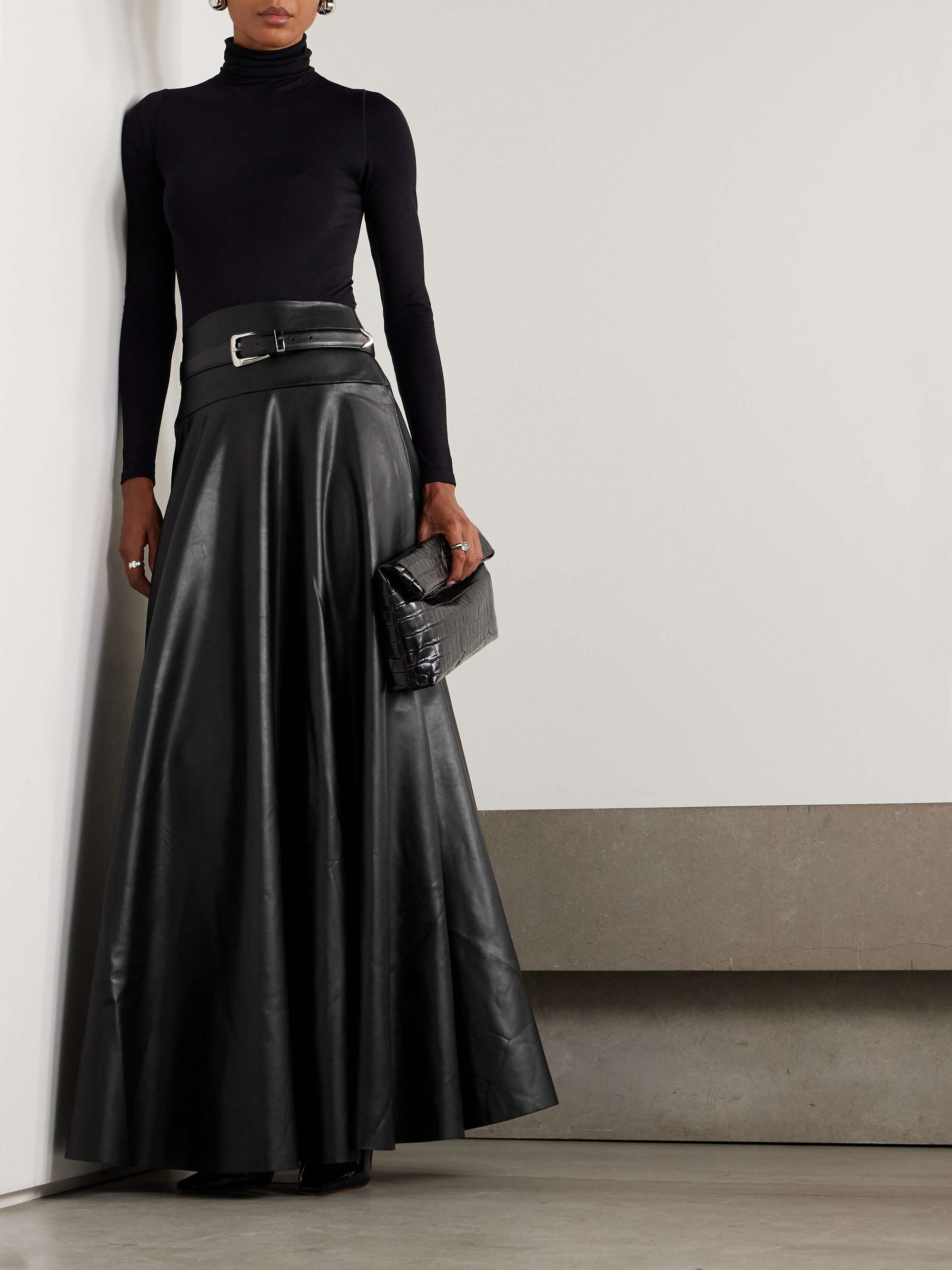 NORMA KAMALI PU maxi skirt | NET-A-PORTER