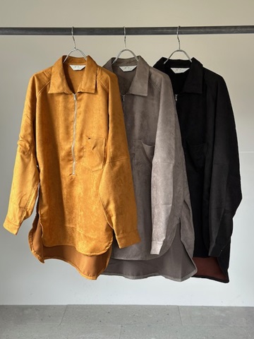 ANCELLM（アンセルム） VEGAN LEATHER SKIPPER LONG LS ZIP SHIRT