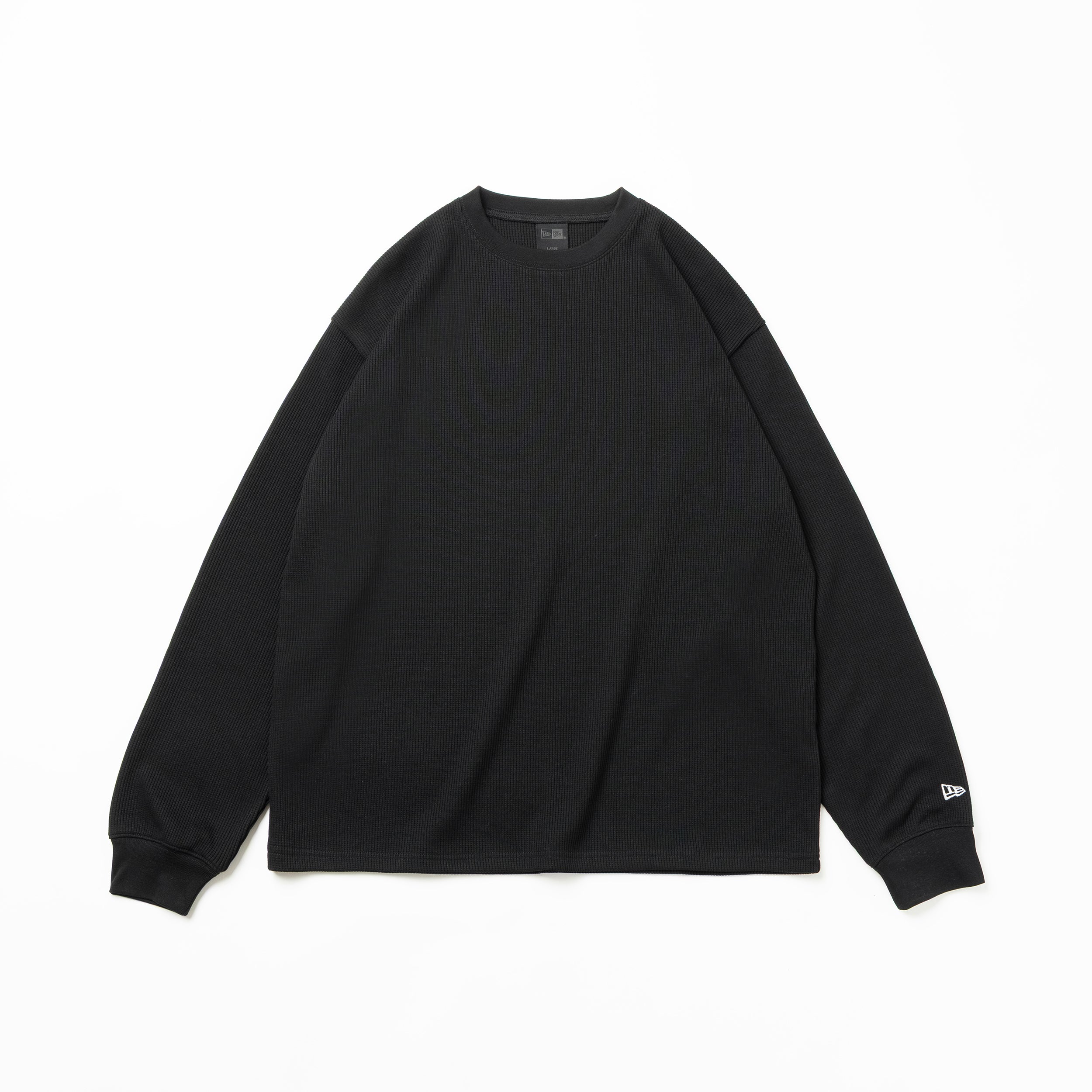 長袖 オーバーサイズド ワッフル Tシャツ BLACK LABEL FW25 ブラック