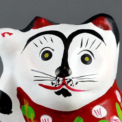 佐々木孝和作 岩手県郷土玩具 民藝手描きの瞳やまつ毛、ヒゲ、色彩が