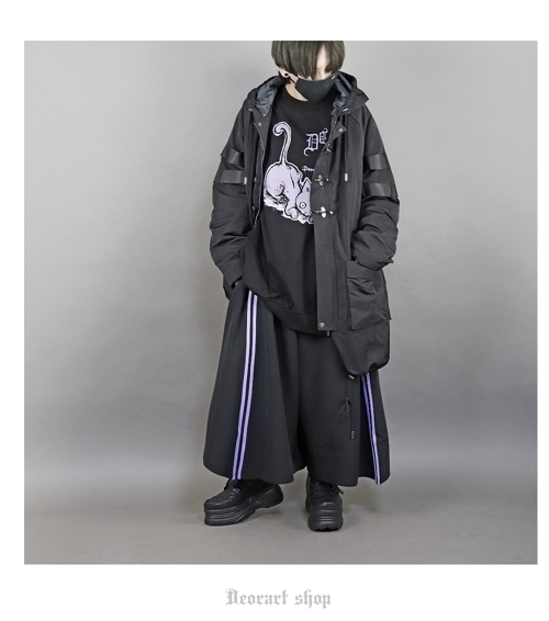 ファイヤーマンバックル フード付 ロングモッズコート (M) DRT2663-BB