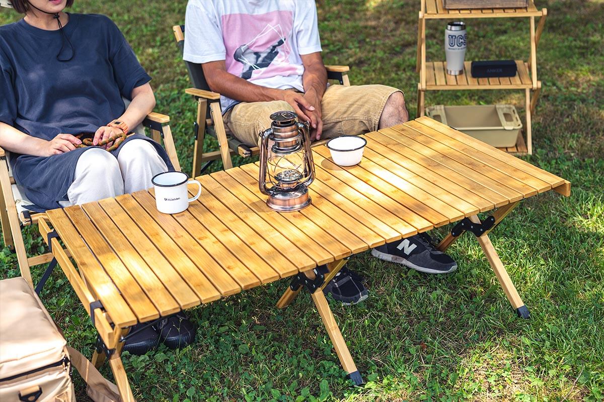 Hilander(ハイランダー) バンブーロールトップテーブル アウトドア