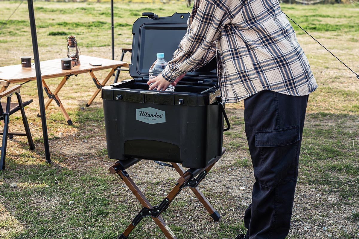 ウッドクーラースタンドLIGHT 天然木製 おしゃれ 折りたたみ