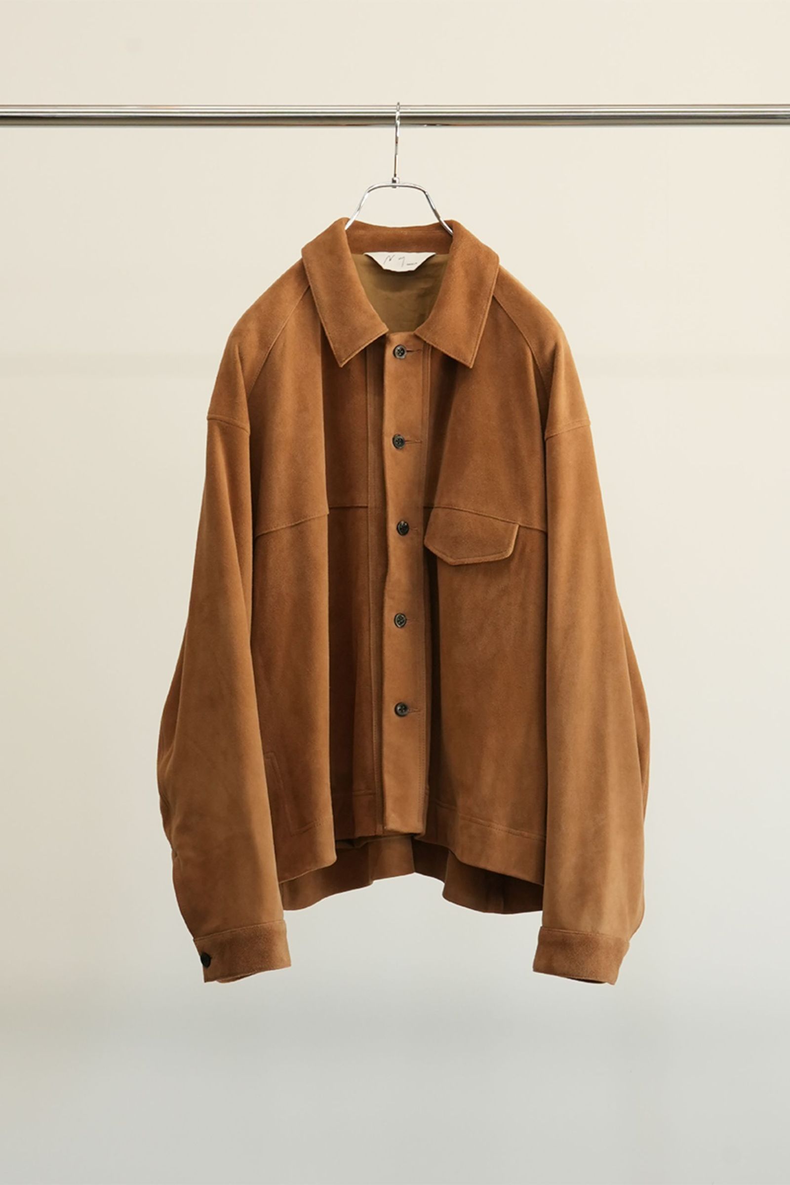 ANCELLM - SUEDE SHORT SHIRT JACKET | BROWN | スウェードジャケット