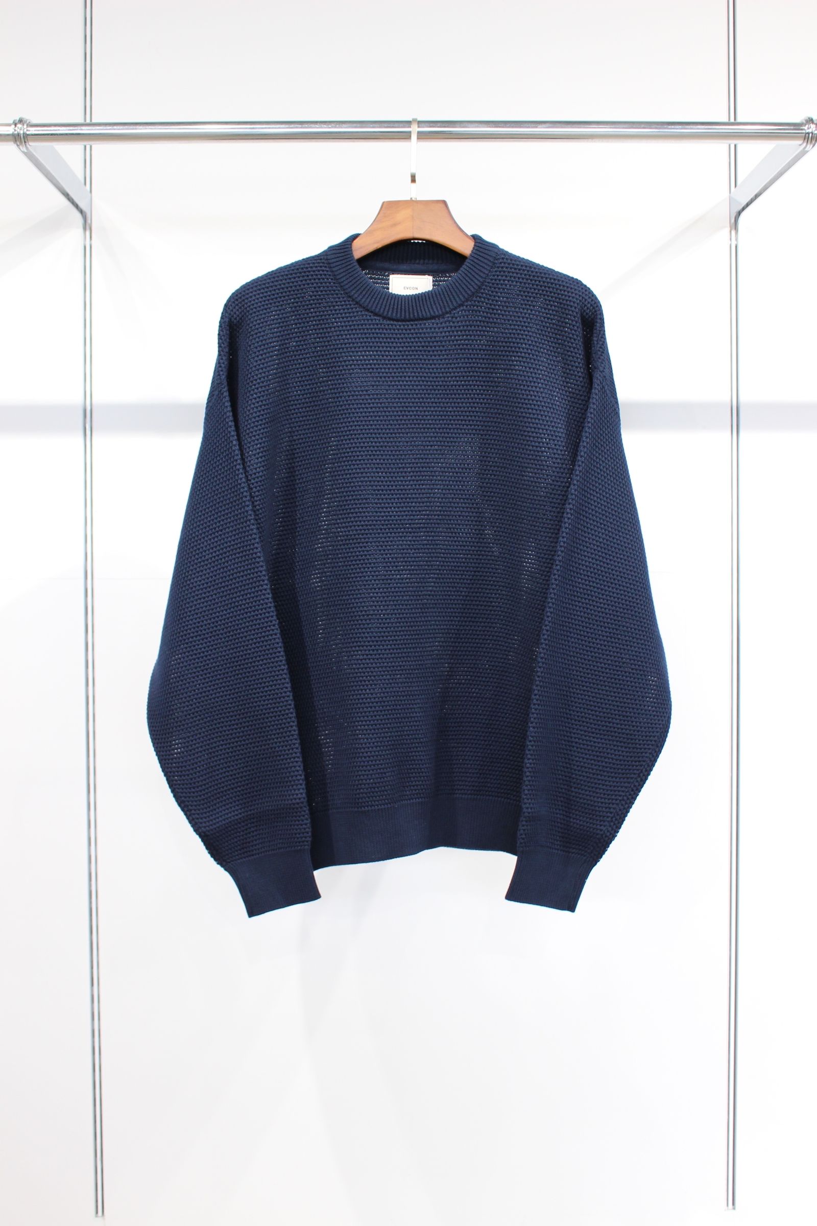 EVCON - COTTON CREW NECK SWEATER/NAVY | NapsNote