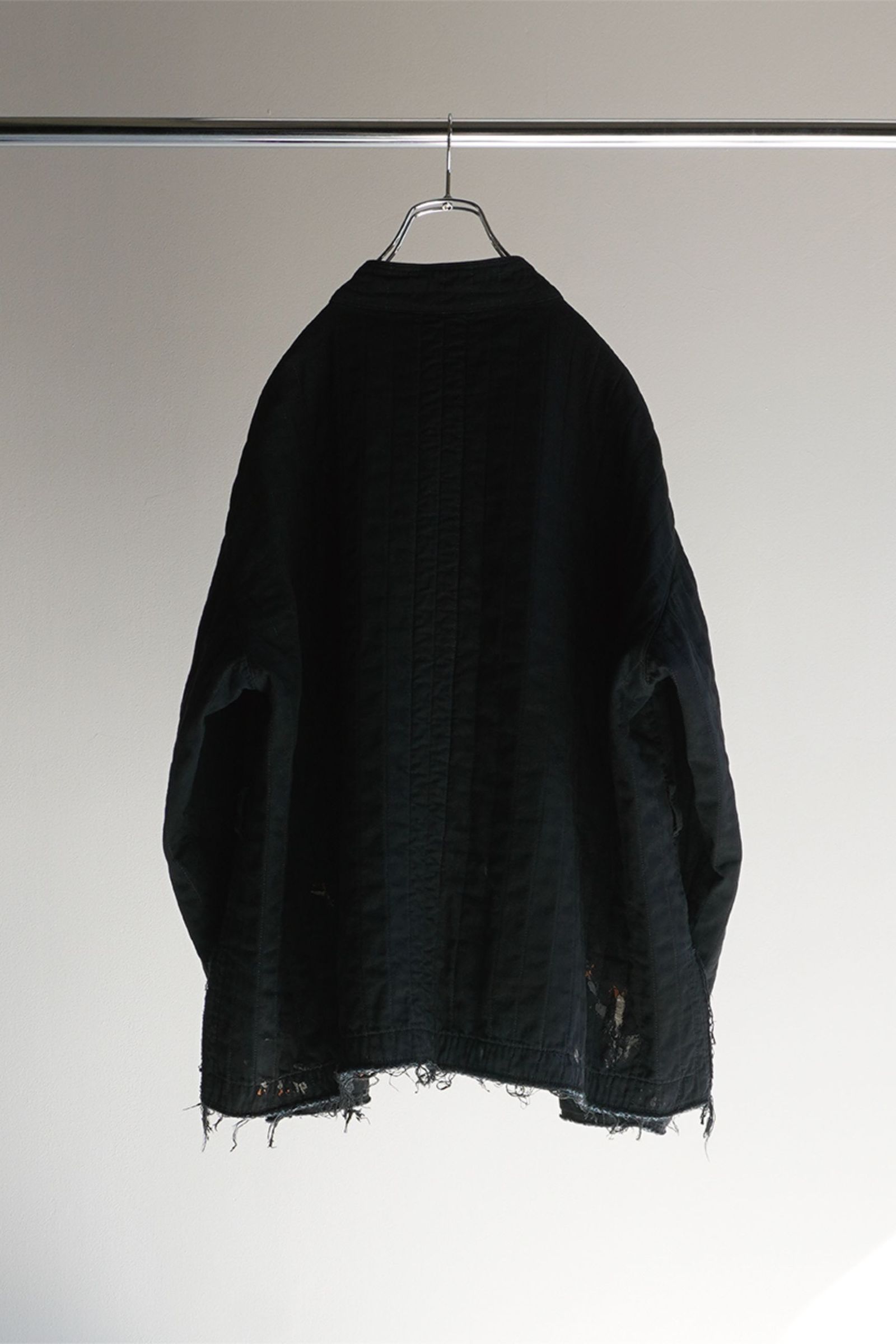 ANCELLM - PADDED QUILTING COLLARLESS JACKET/BLACK | NapsNote