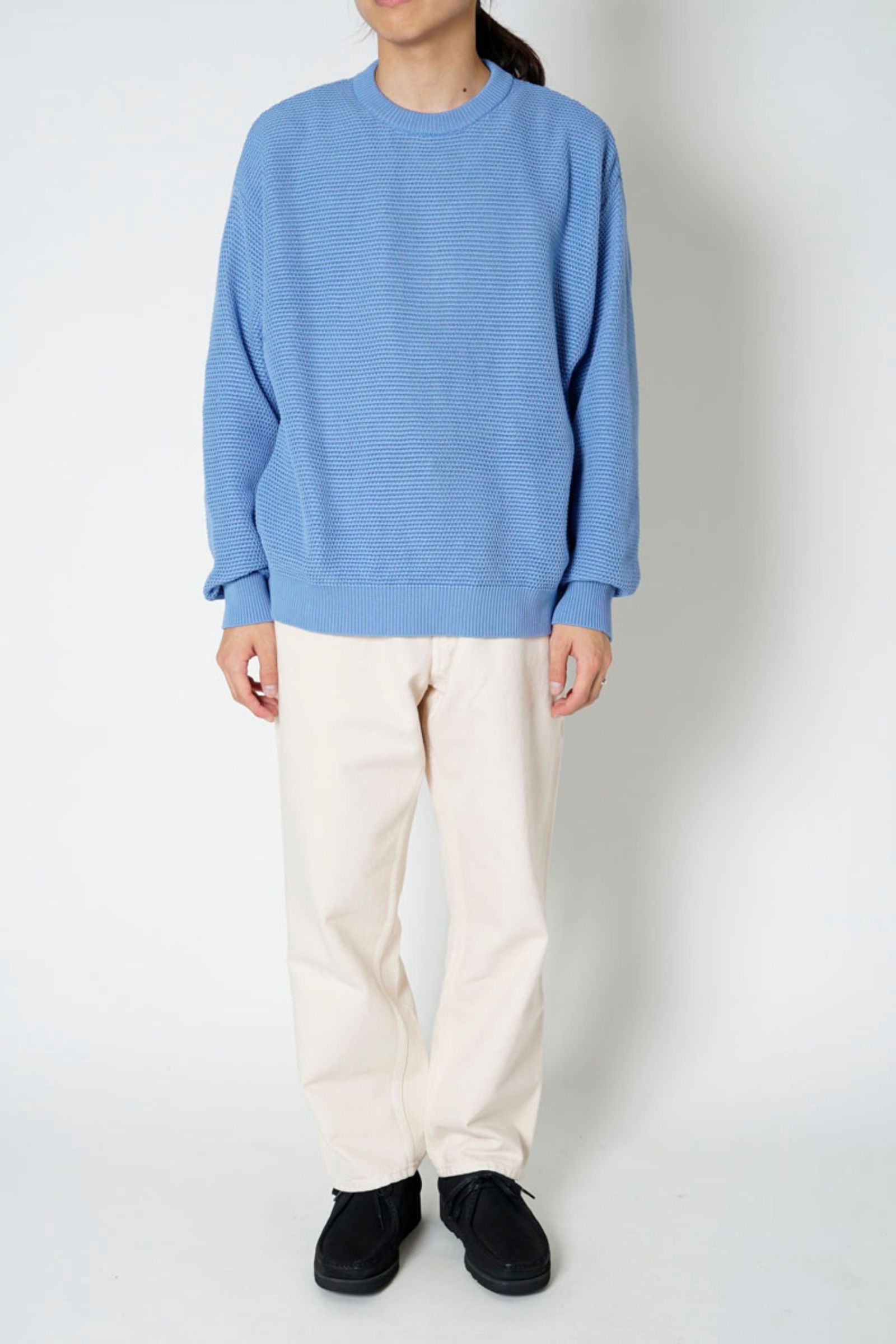 EVCON - COTTON CREW NECK SWEATER | SAX | ニット | NapsNote