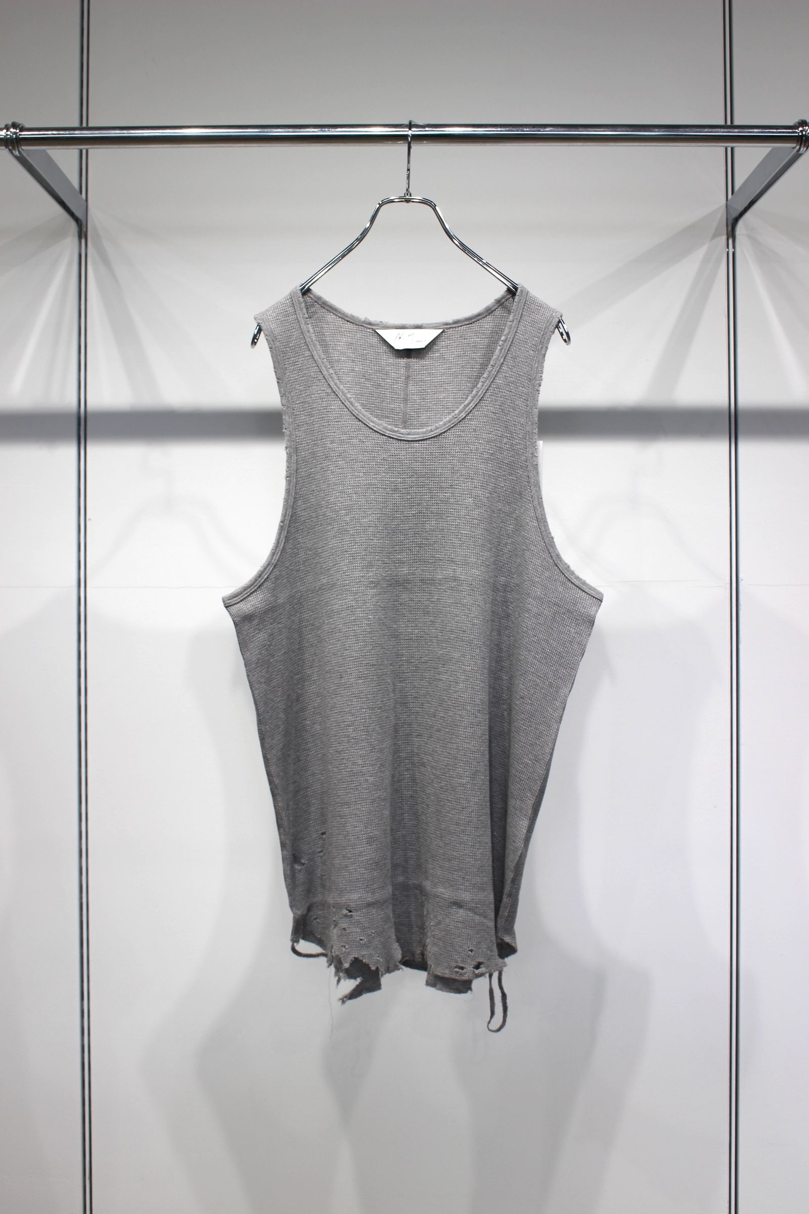 ANCELLM - DAMAGE WAFFLE TANK TOP | GRAY | タンクトップ | NapsNote