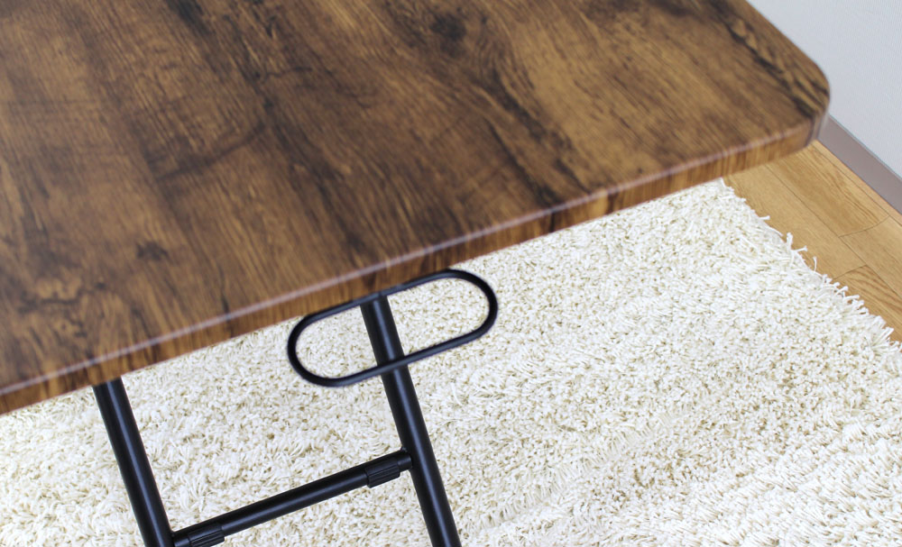 レトロなリフティング昇降テーブル：ガス圧で無段階高さ調整可能タイプ