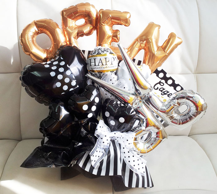 美容院の開店・周年祝い】☆店名・はさみ入りバルーンアレンジ