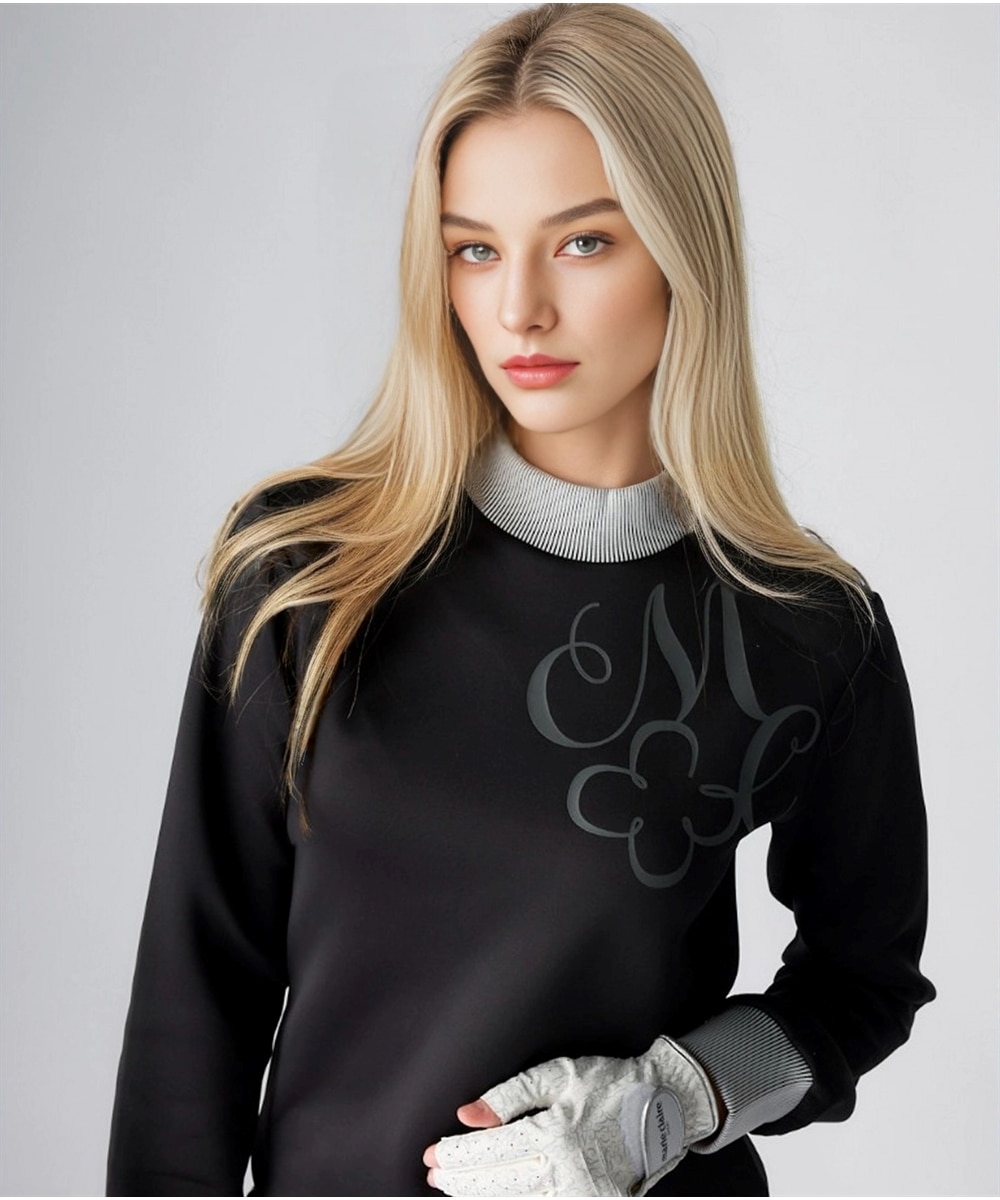 ダンボールニット長袖モックネックプルオーバー（marie claire sport