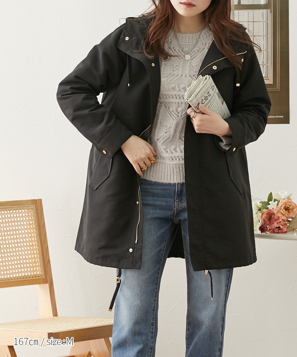 キルトライナー付 ロング丈ミリタリーコート（ライナー取外し可） 通販