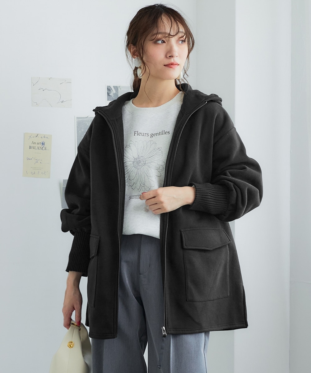 Novelbright ジップアップパーカー 裏起毛 L Novelbrightジップアップ