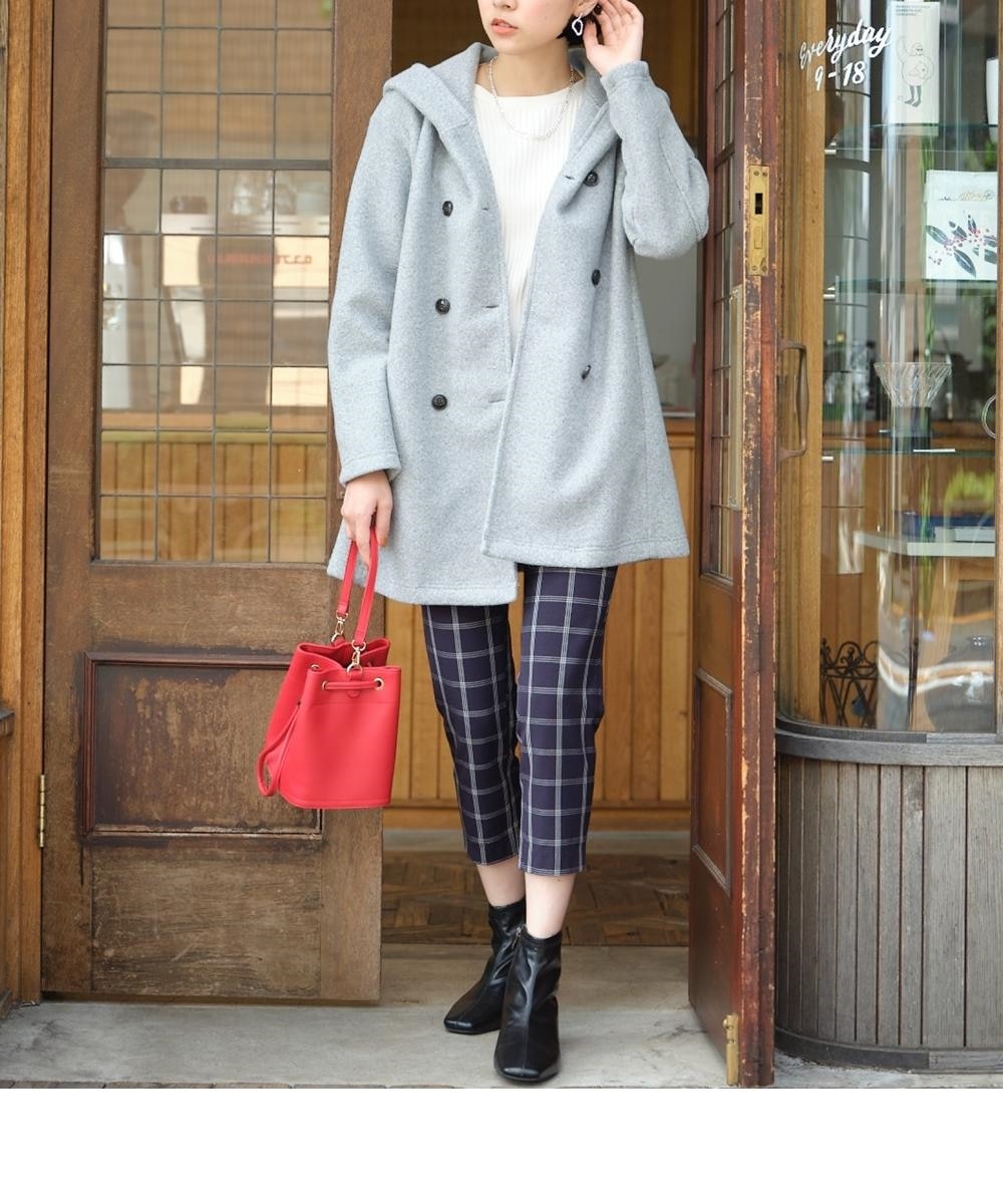 大きいサイズ 軽くて暖かいフード付ダブルボタンコート 通販【ニッセン】